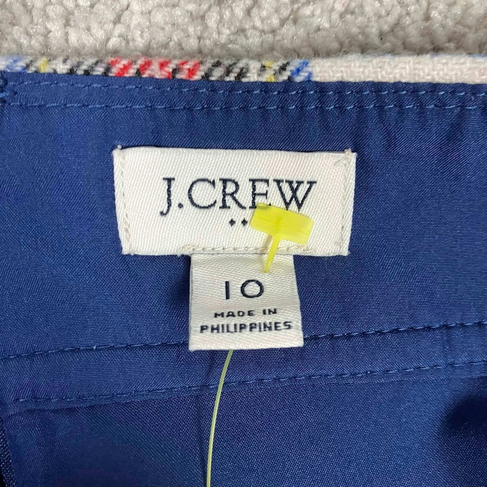 J. Crew Red White Blue Plaid Wool Blend Mini Skirt Size 12 - Picture 9 of 10